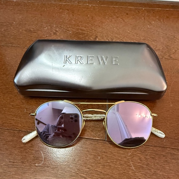 KREWE Gold Mirror Lens Sunglasses